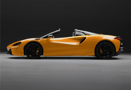 Side profile of the new hybrid electric McLaren Artura Spider