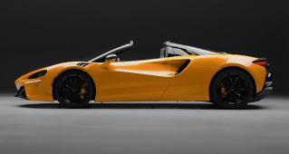 Side profile of the new hybrid electric McLaren Artura Spider