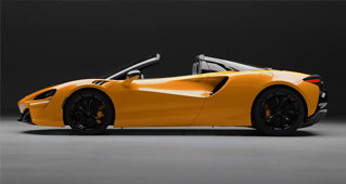 Side profile of the new hybrid electric McLaren Artura Spider