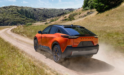 The Subaru Uncharted driving off-road